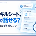 スキルシートの内容を案件面談で1〜2分で説明する準備を表したイメージ